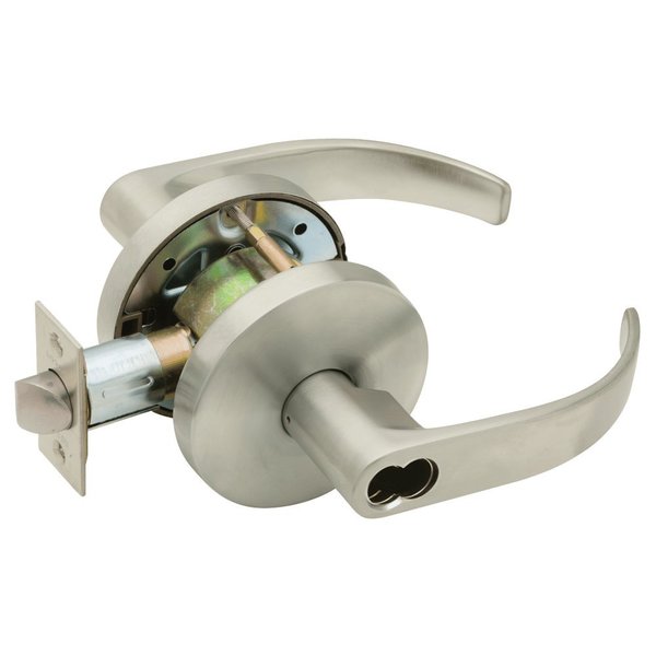 Falcon Grade 2 Entry/Office Cylindrical Lock, SFIC Prep Less Core, Quantum Lever, Standard Rose, Satin Nick W511BD Q 619